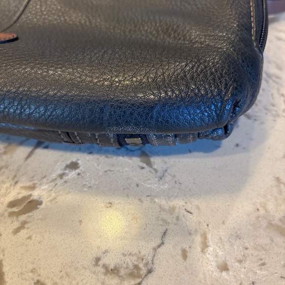 Fossil Morgan Traveler Black Pebbled Leather Crossbody Handbag - Picture 4 of 6